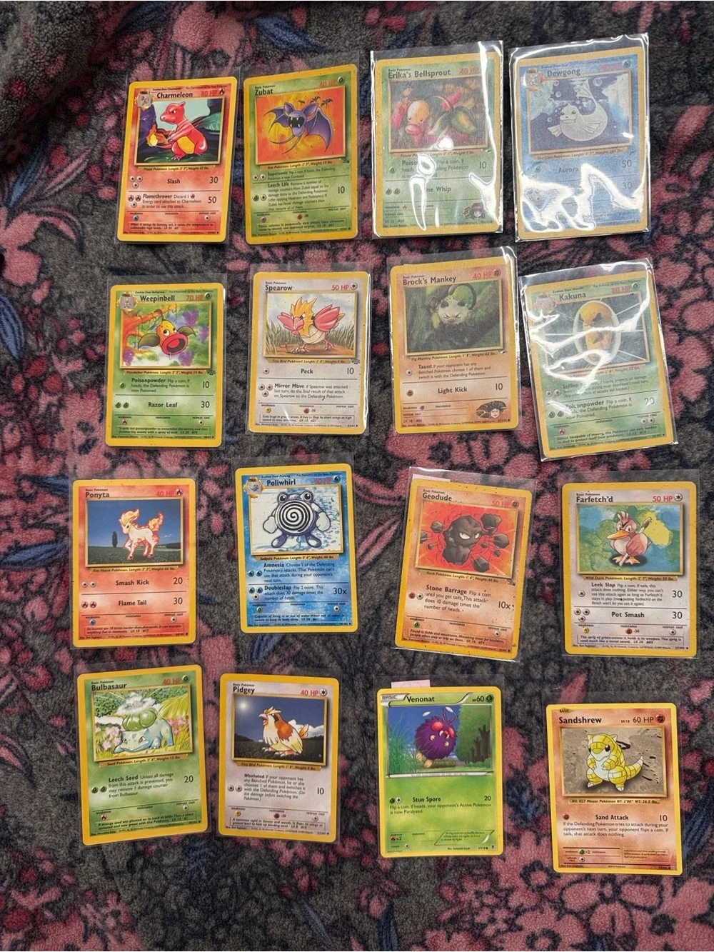 Assorted Pokémon Kids Trading Cards - Green, Yellow, Blue, Red